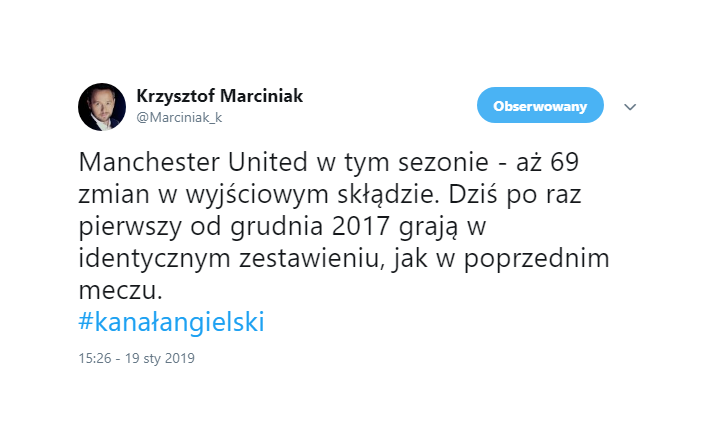 PIERWSZA od grudnia 2017 roku ''ZMIANA'' w Manchesterze United